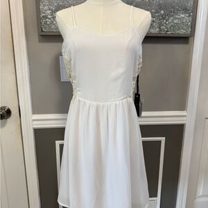 Dex White Dress with side details